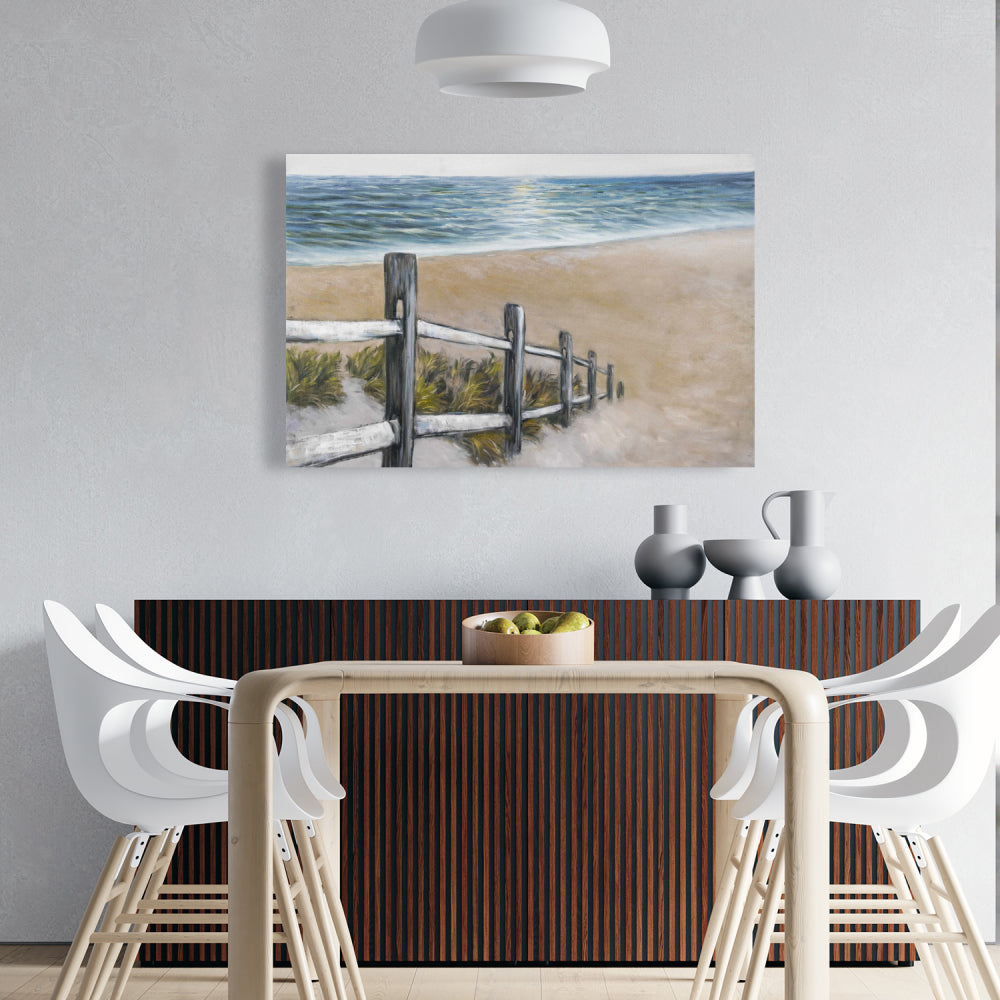 Soft Seaside American Sea Blue Canvas | Home Decor Art