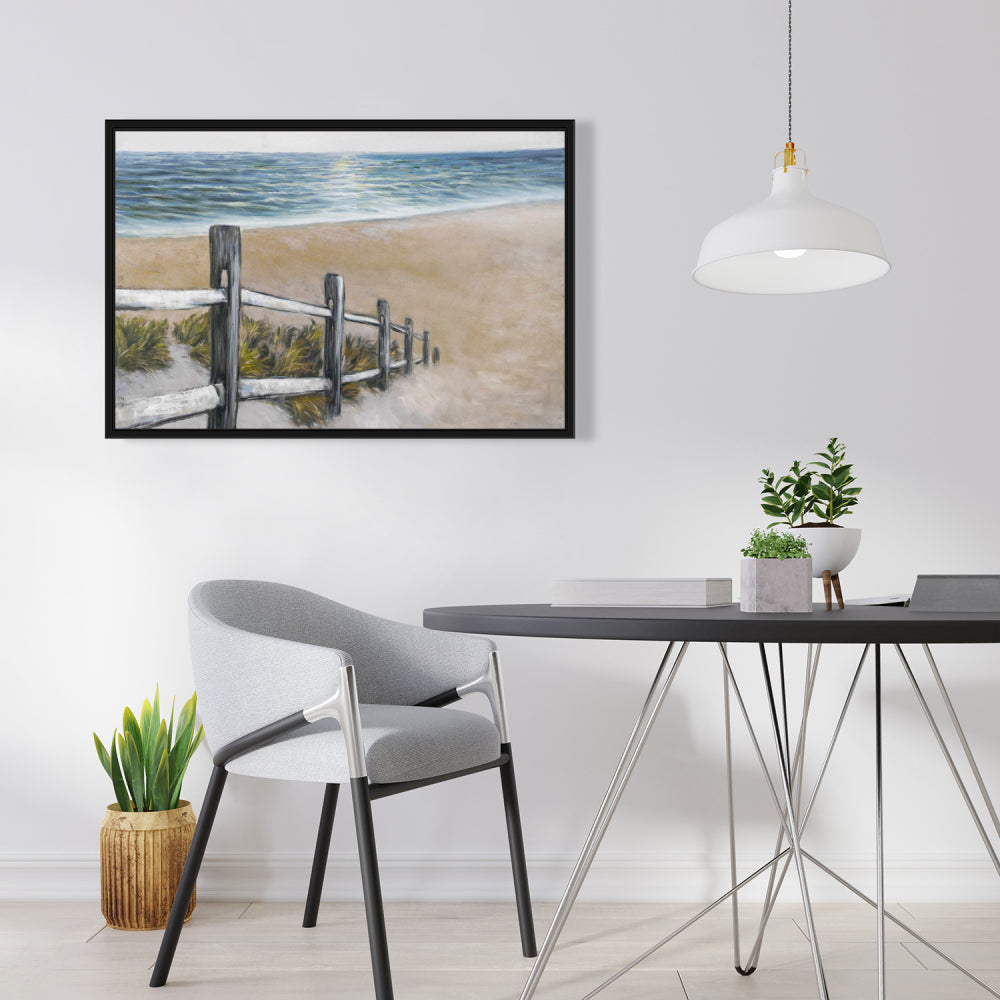 Toile encadrée « Bord de mer doux » bleu | Décoration d'intérieur