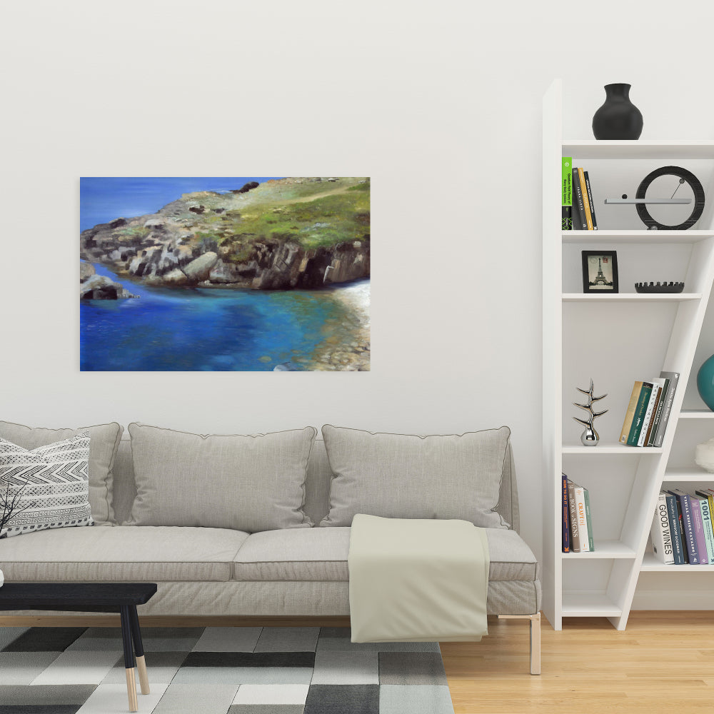 Spanish Coast Marine Blue Canvas - Bedroom Home Decor Art