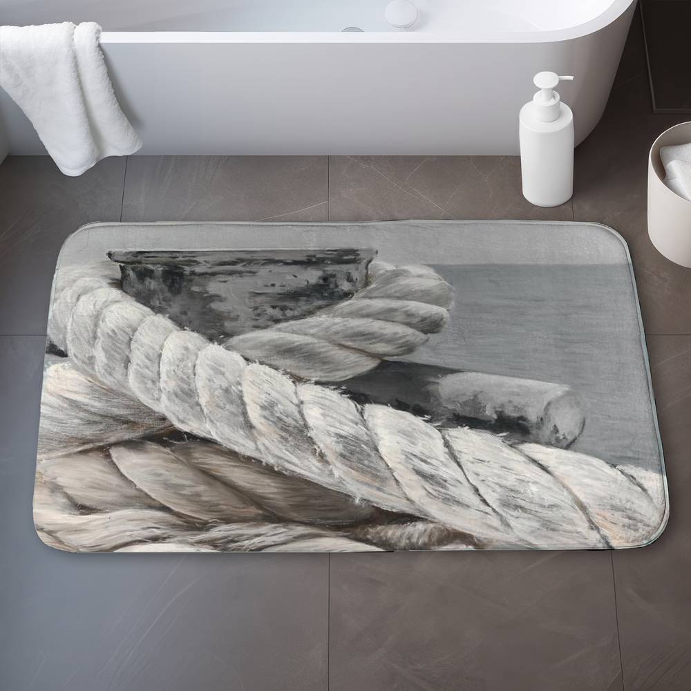 Beige Bathroom Canvas | Twisted Boat Rope Home Decor
