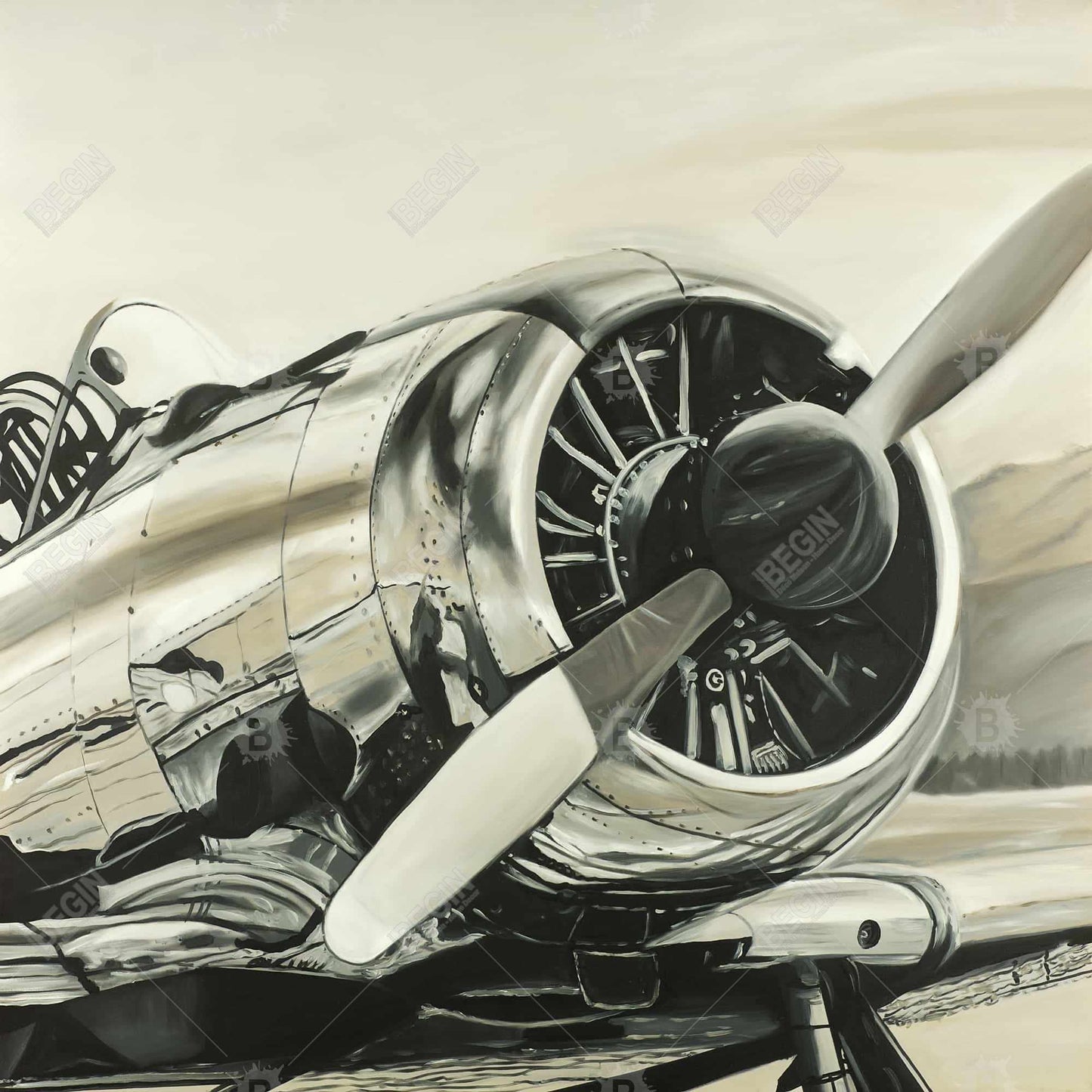 Toile d'avion vintage | Décoration murale d'aviation