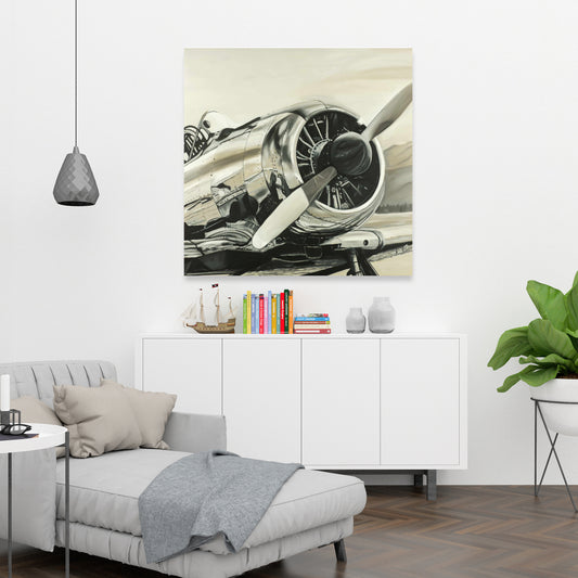 Toile d'avion vintage | Décoration murale d'aviation