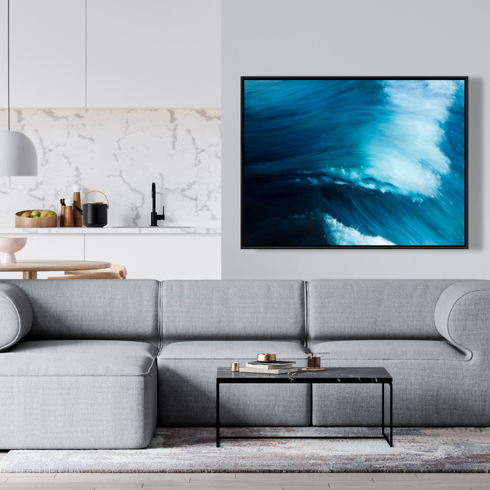 Toile « Mer déchaînée » | Décoration de chambre côtière – Art contemporain