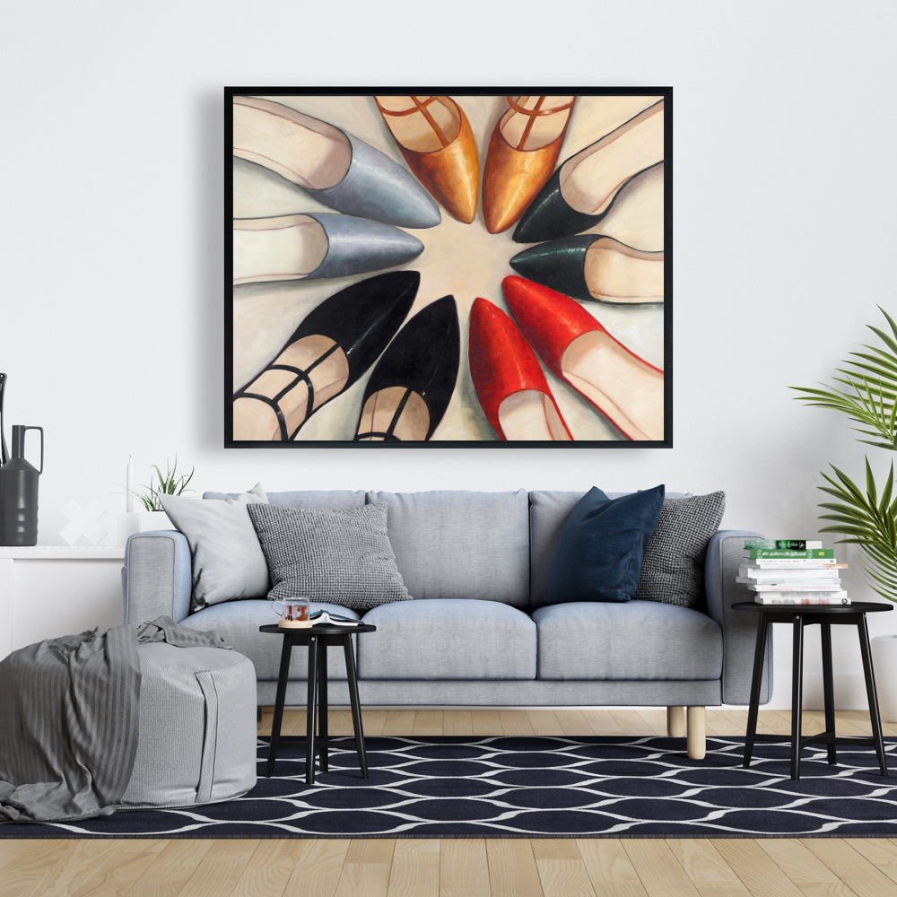 Toile contemporaine : Cinq paires de chaussures pour femmes | Décoration d'intérieur