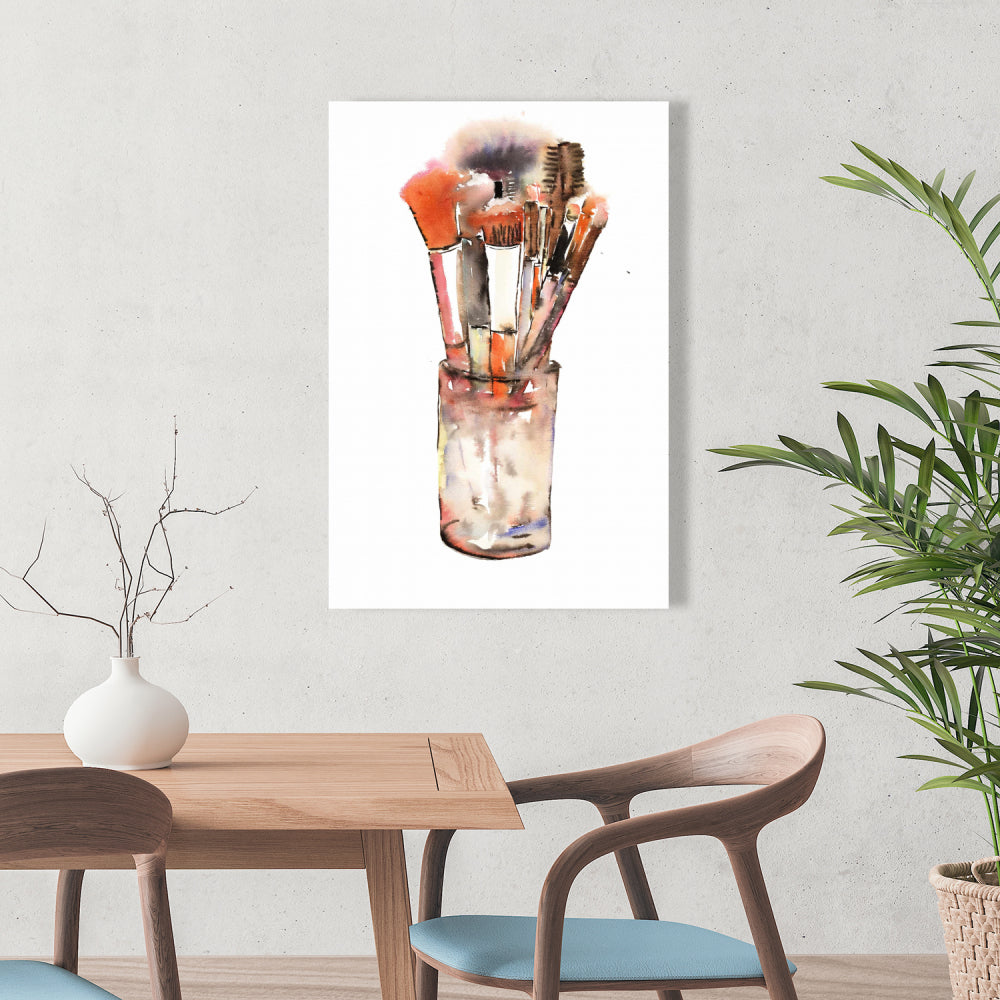 Set of Make-Up Brushes Canvas | Bedroom Decor Wall Art
