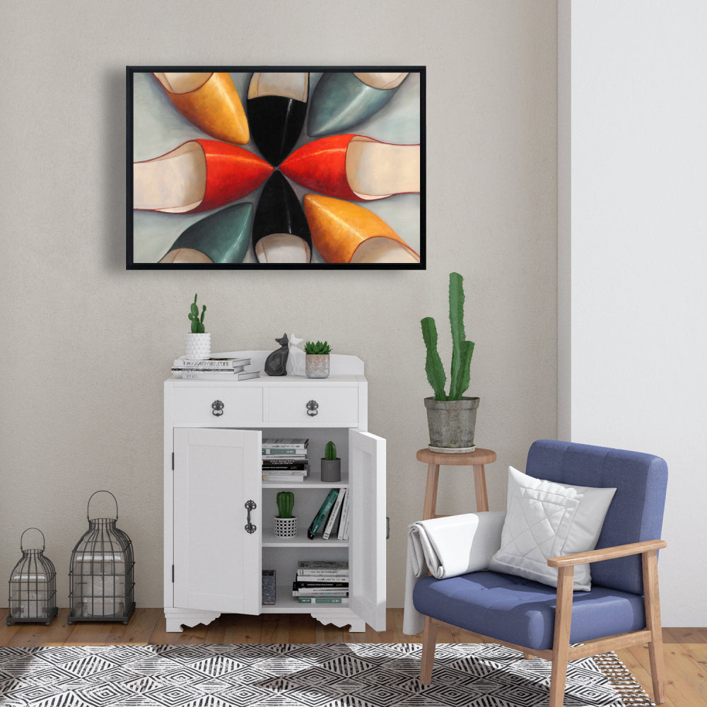Women's Shoes Framed Canvas - Contemporary Bedroom Decor