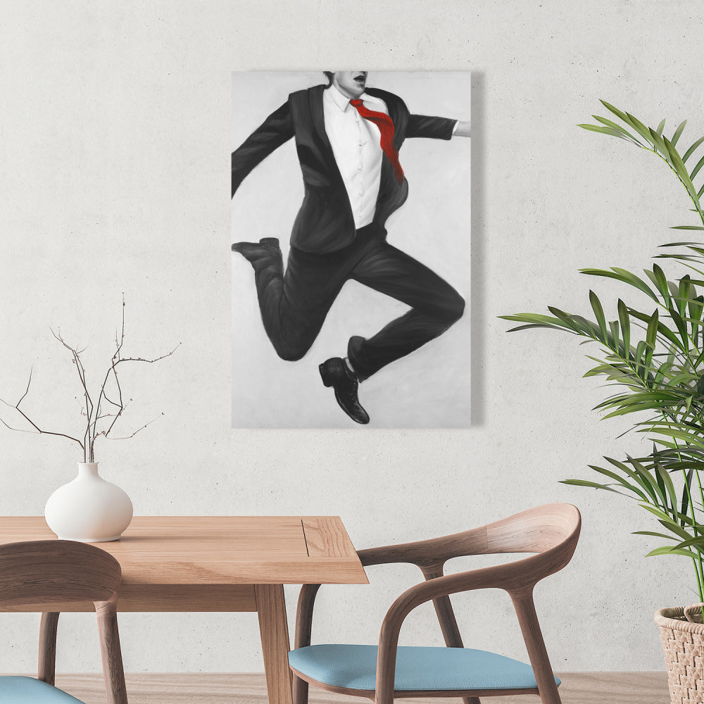 Toile blanche tendance pour chambre à coucher – Décoration murale homme classique et heureux