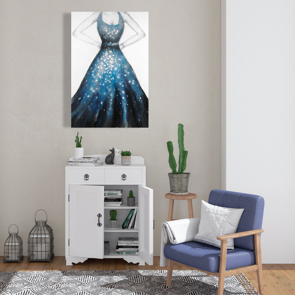 Blue Princess Dress Canvas | Fashion Art Home Decor