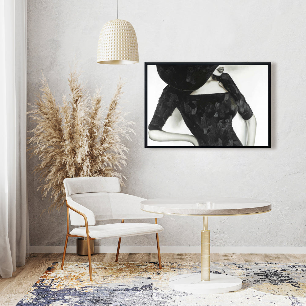 Beautiful Classic Woman Canvas | Monochrome Bedroom Decor