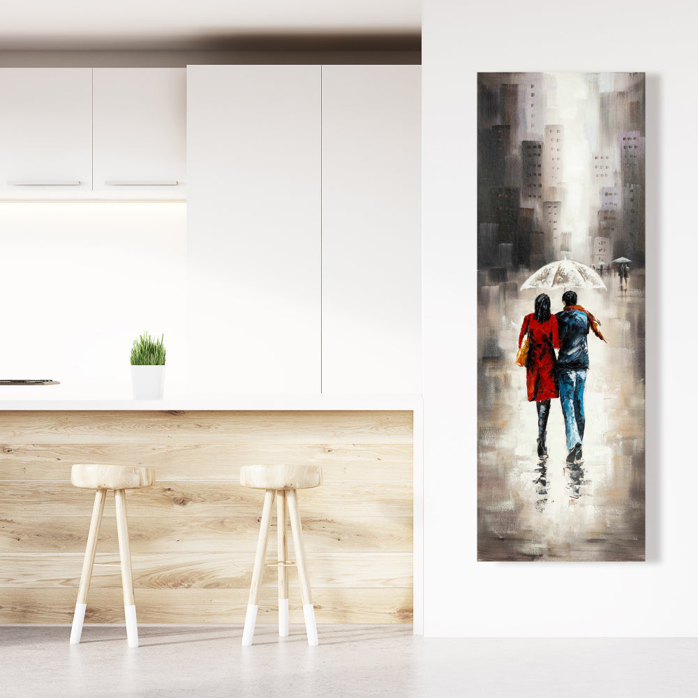 Romantic Rainy Walk Canvas | Bedroom Home Decor Wall Art