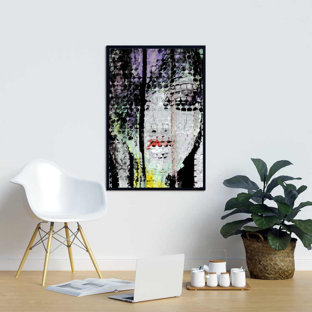 Abstract Colorful Woman Face Canvas | Black Woman Wall Art