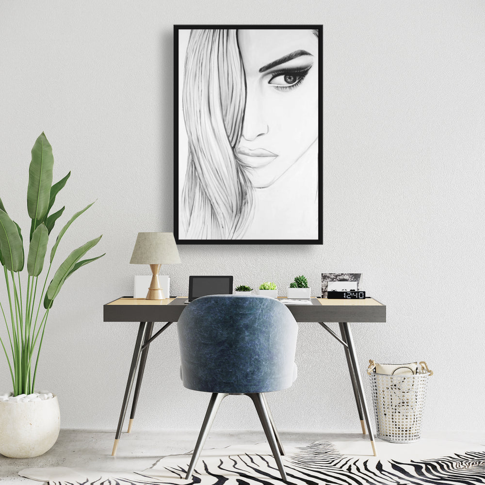 Black & White Portrait | Framed Monochrome Canvas Decor