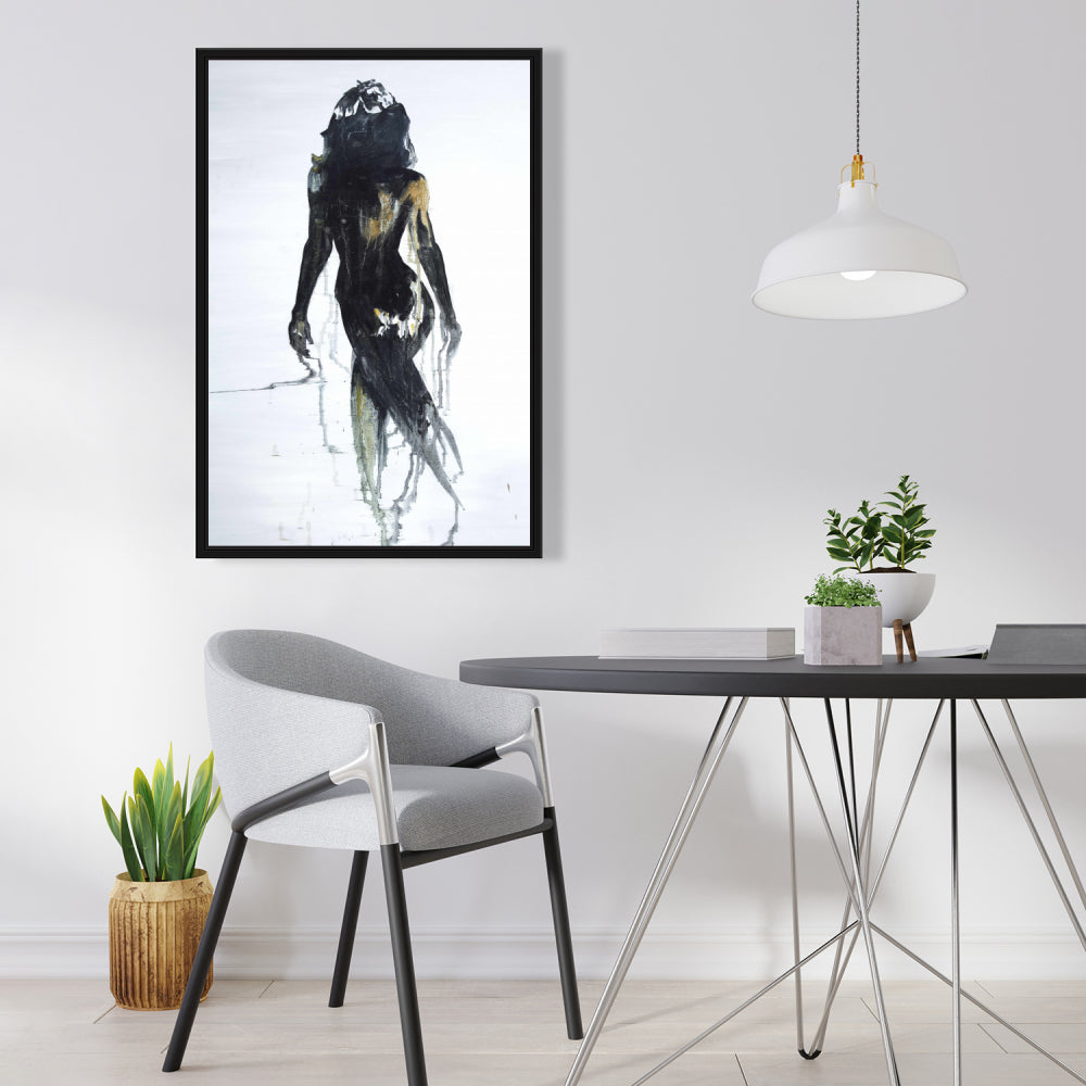 Monochrome Woman Silhouette Canvas | Abstract Home Decor