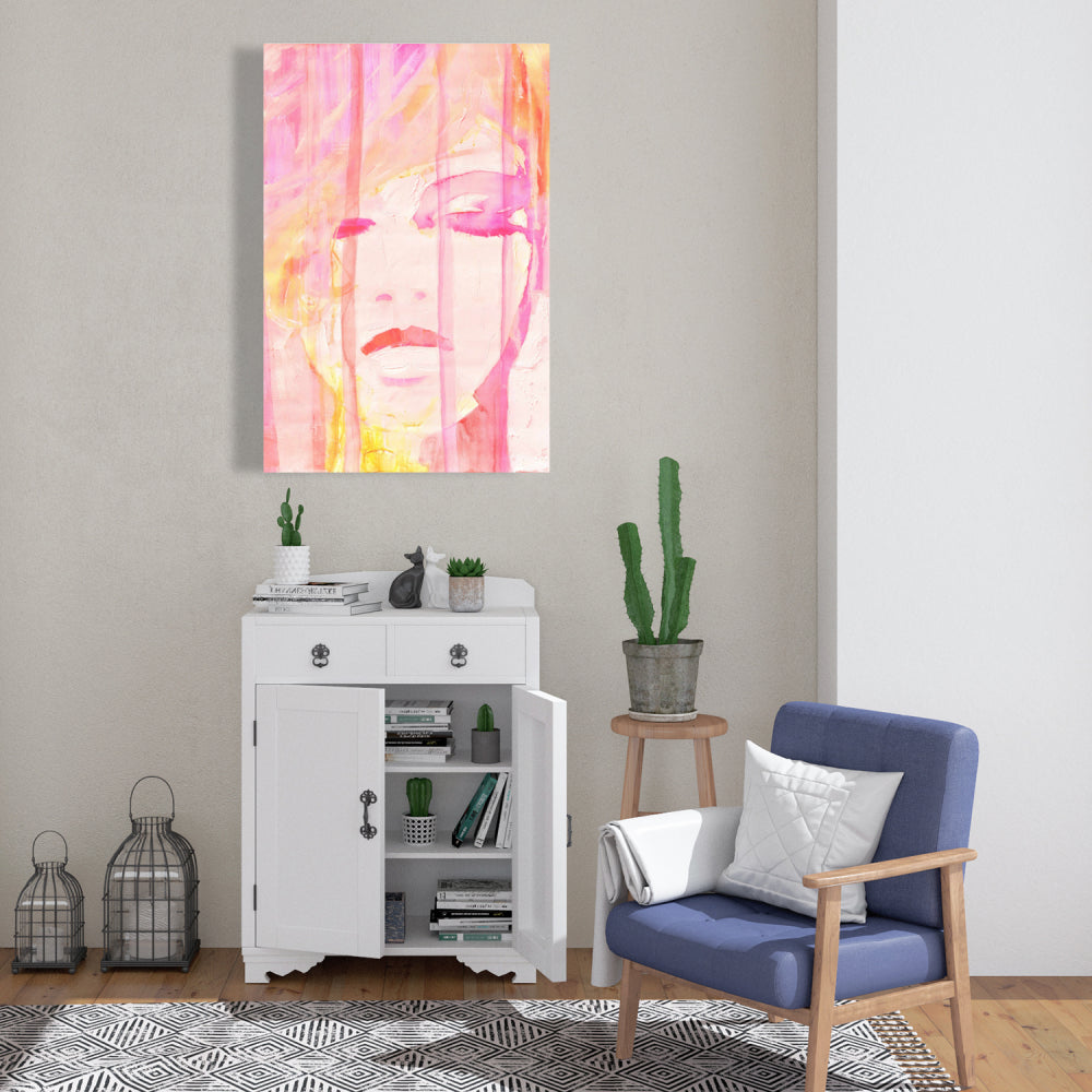 Abstract Portrait Feminine Canvas | Modern Bedroom Decor