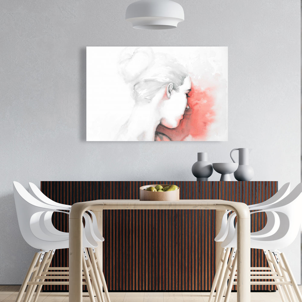 Pastel Woman Canvas Art - Figurative Illustration for Home Decor