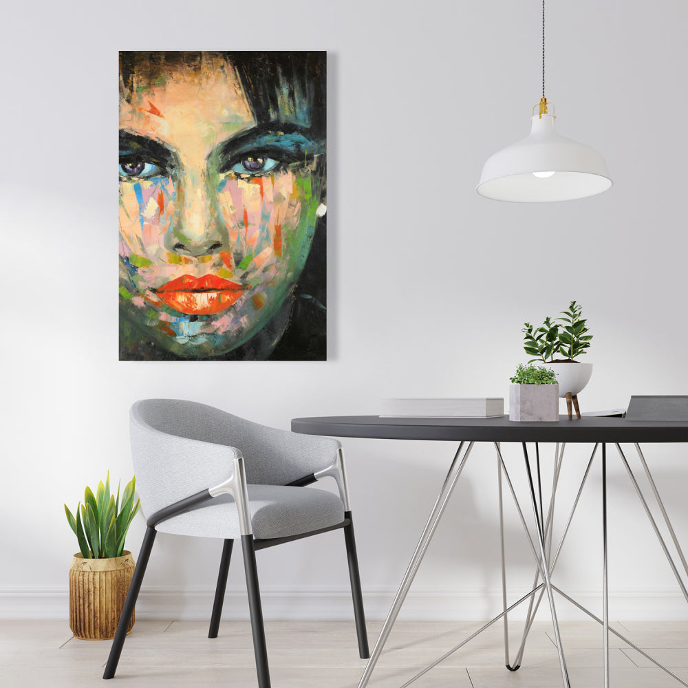 Abstract Portrait Blue Canvas | Modern Home Decor Art