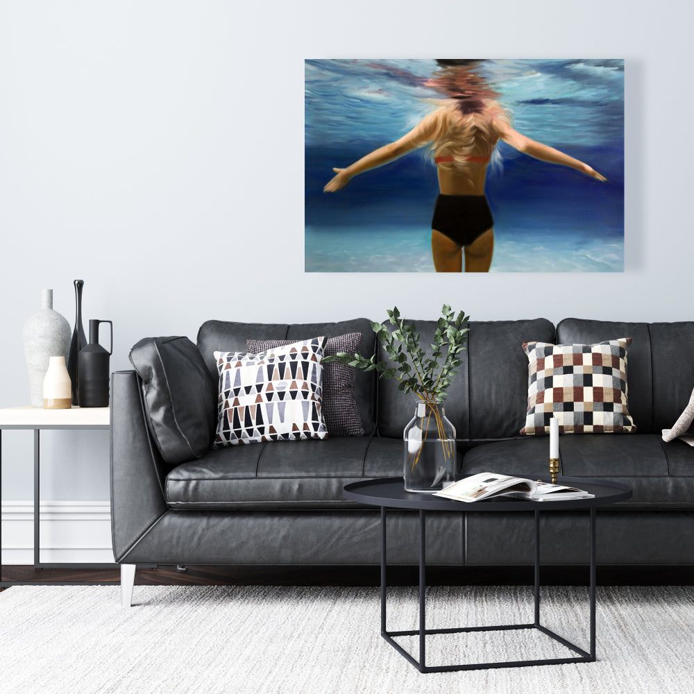 Under the Sea Bedroom Canvas - Blue Scenic Wall Art Decor