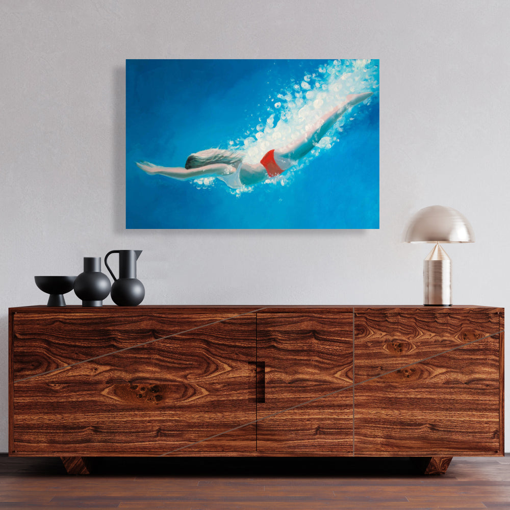 Coastal Modern Sea Canvas - Diving Jump Home Decor Wall Art
