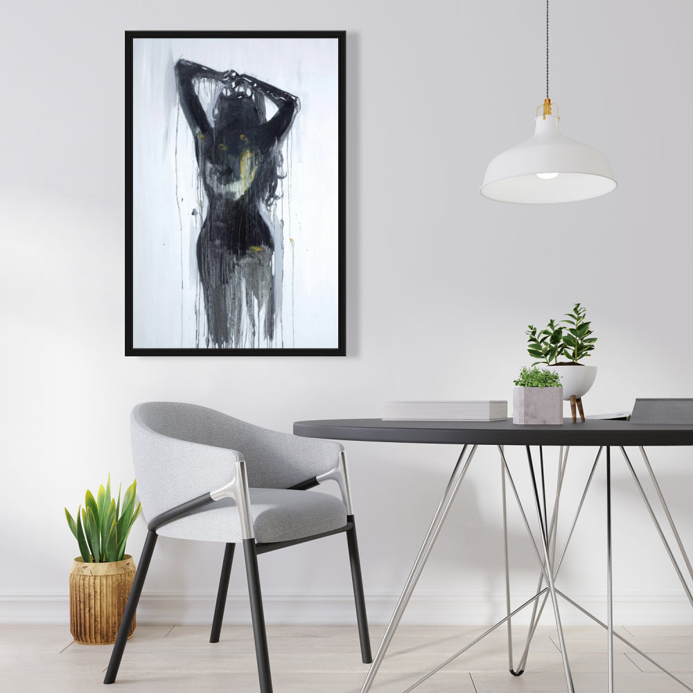 Female Silhouette Black Canvas | Home Decor Framed Art