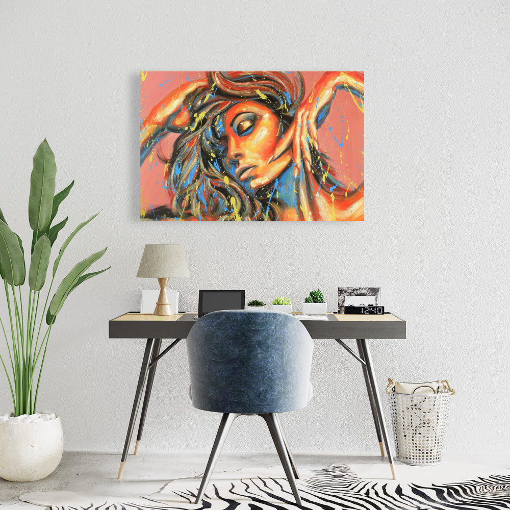 Dance the Colors - Orange Canvas Art for Home Decor