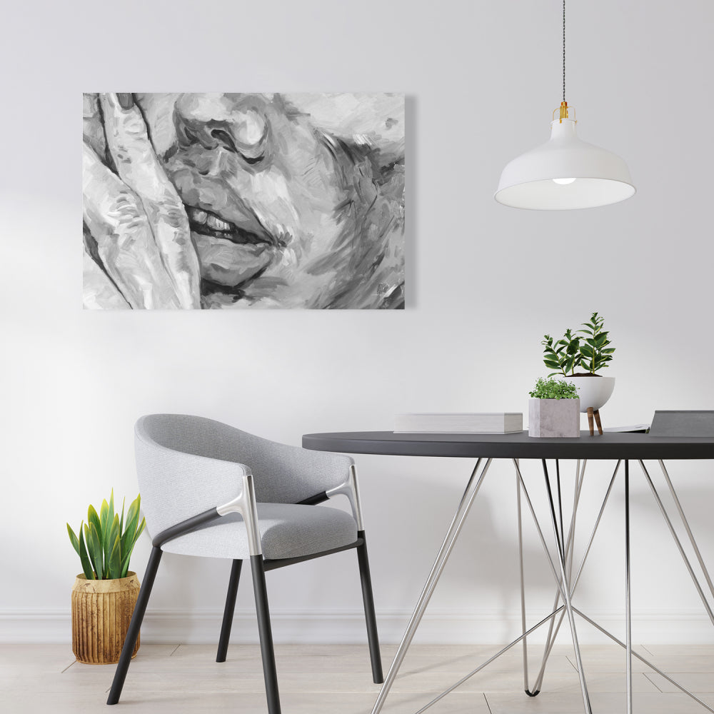 Luscious Lips Monochrome Canvas | Women's Bedroom Wall Art