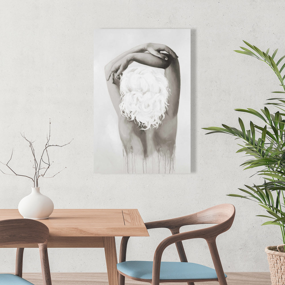 Minimalist Sepia Brown Canvas - Feminine Delicacy Home Decor