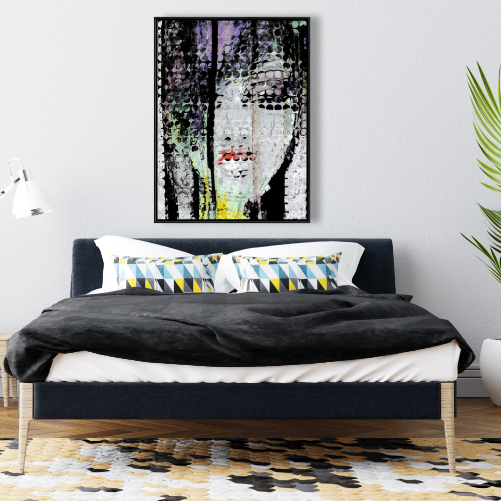 Abstract Colorful Woman Face Canvas | Black Woman Wall Art