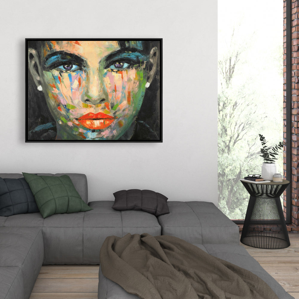 Abstract Portrait Canvas | Contemporary Framed Wall Art Decor