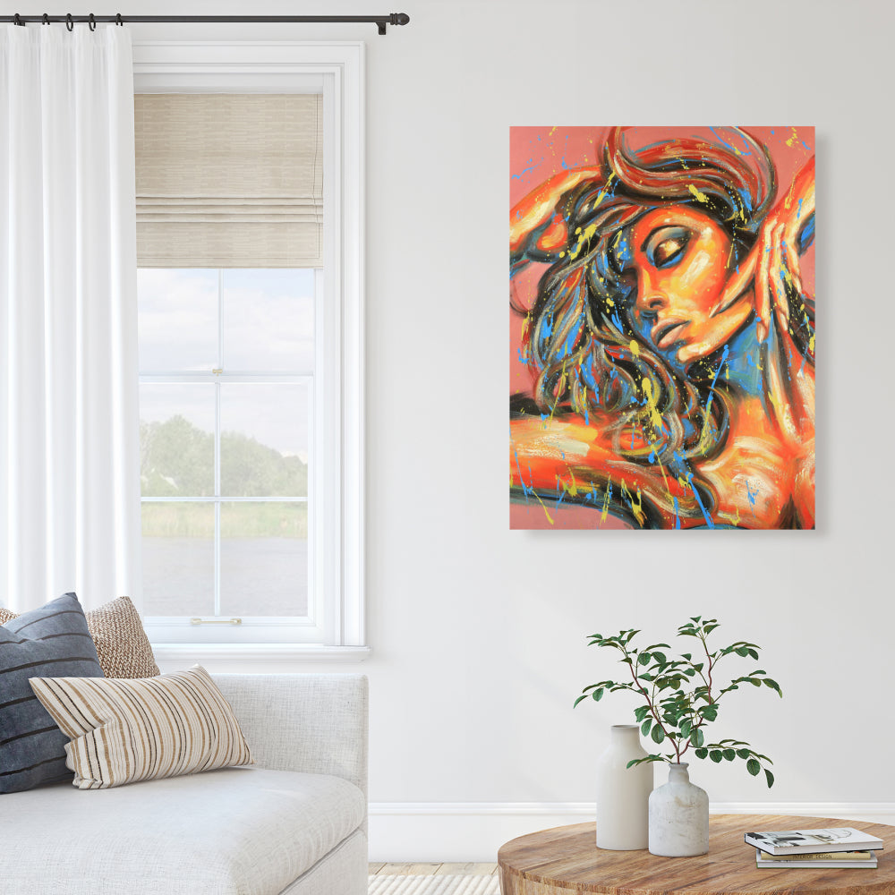 Dance the Colors - Orange Canvas Art for Home Decor
