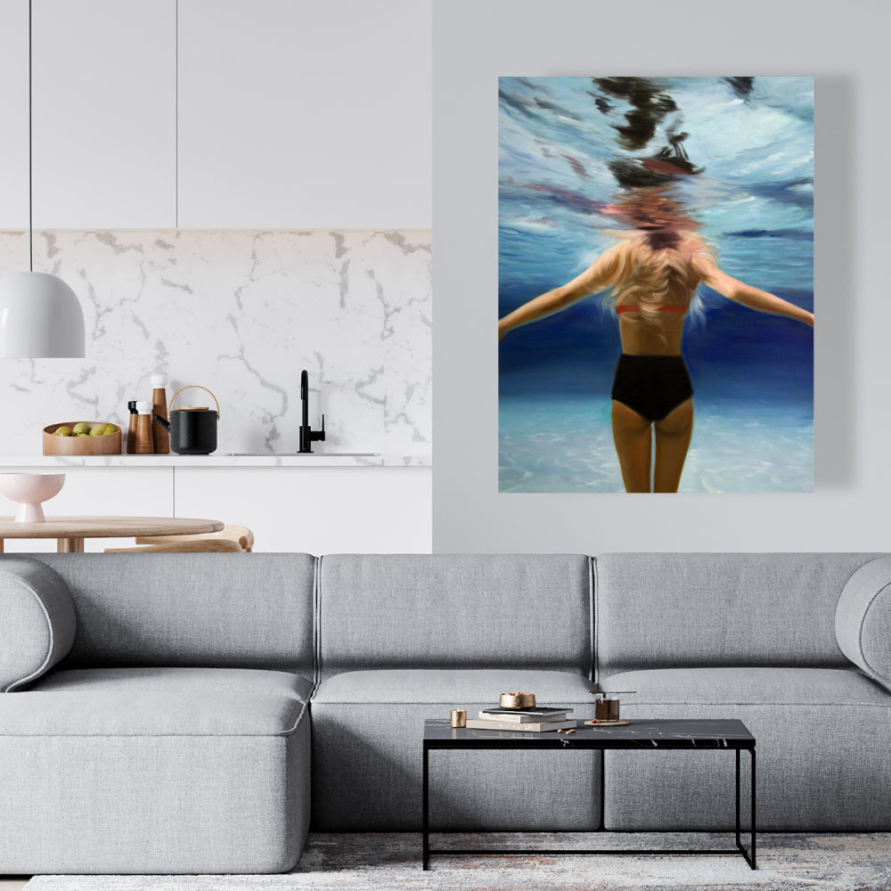 Under the Sea Bedroom Canvas - Blue Scenic Wall Art Decor