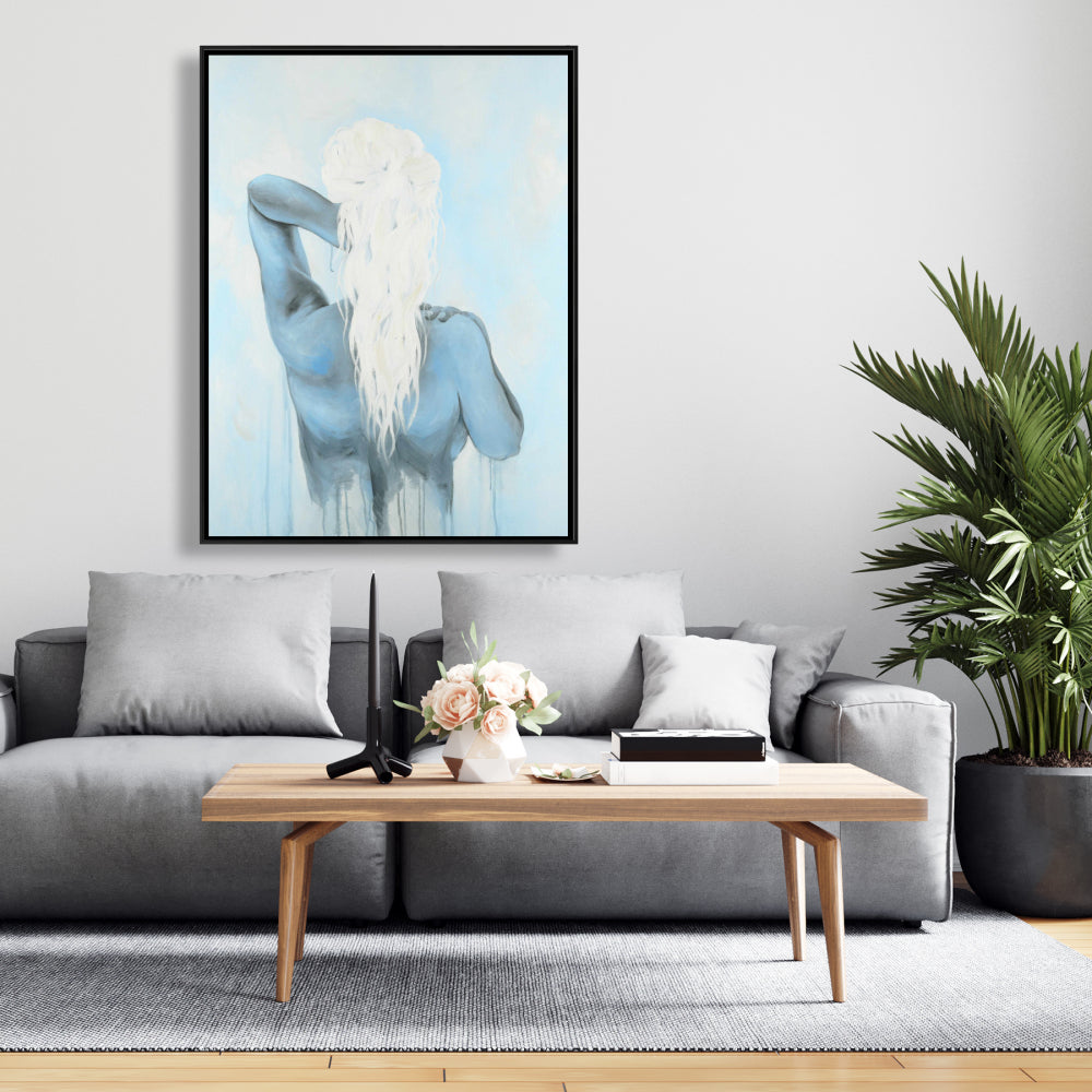 Toile « Femme rêveuse » | Décoration murale contemporaine pour chambre à coucher