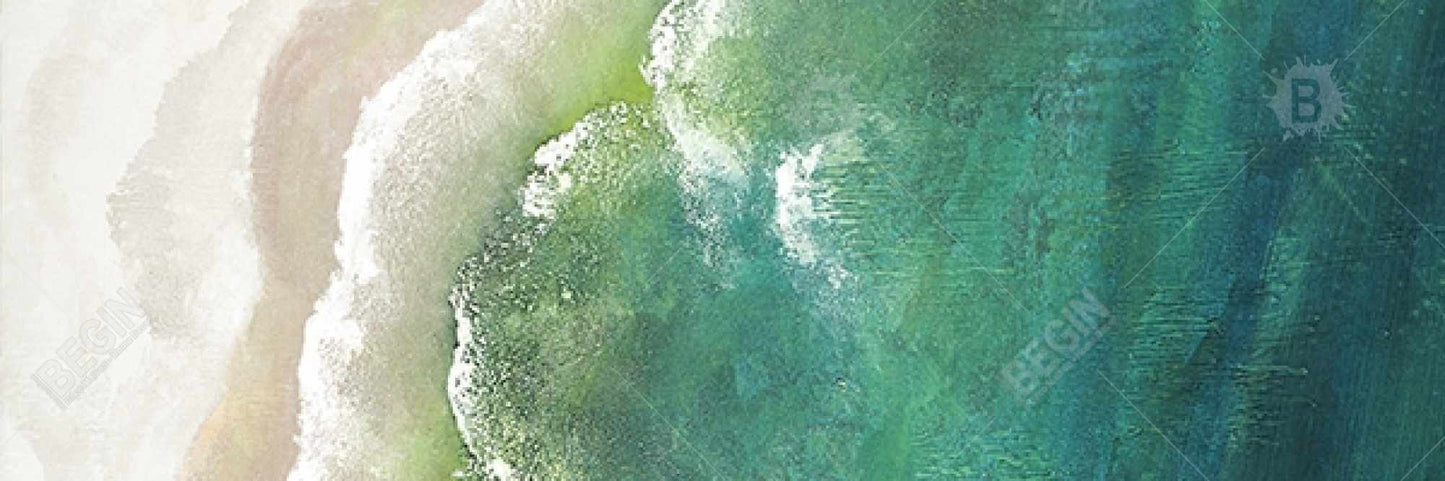 Turquoise Sea Canvas - White Frame | Sea Bedroom Decor