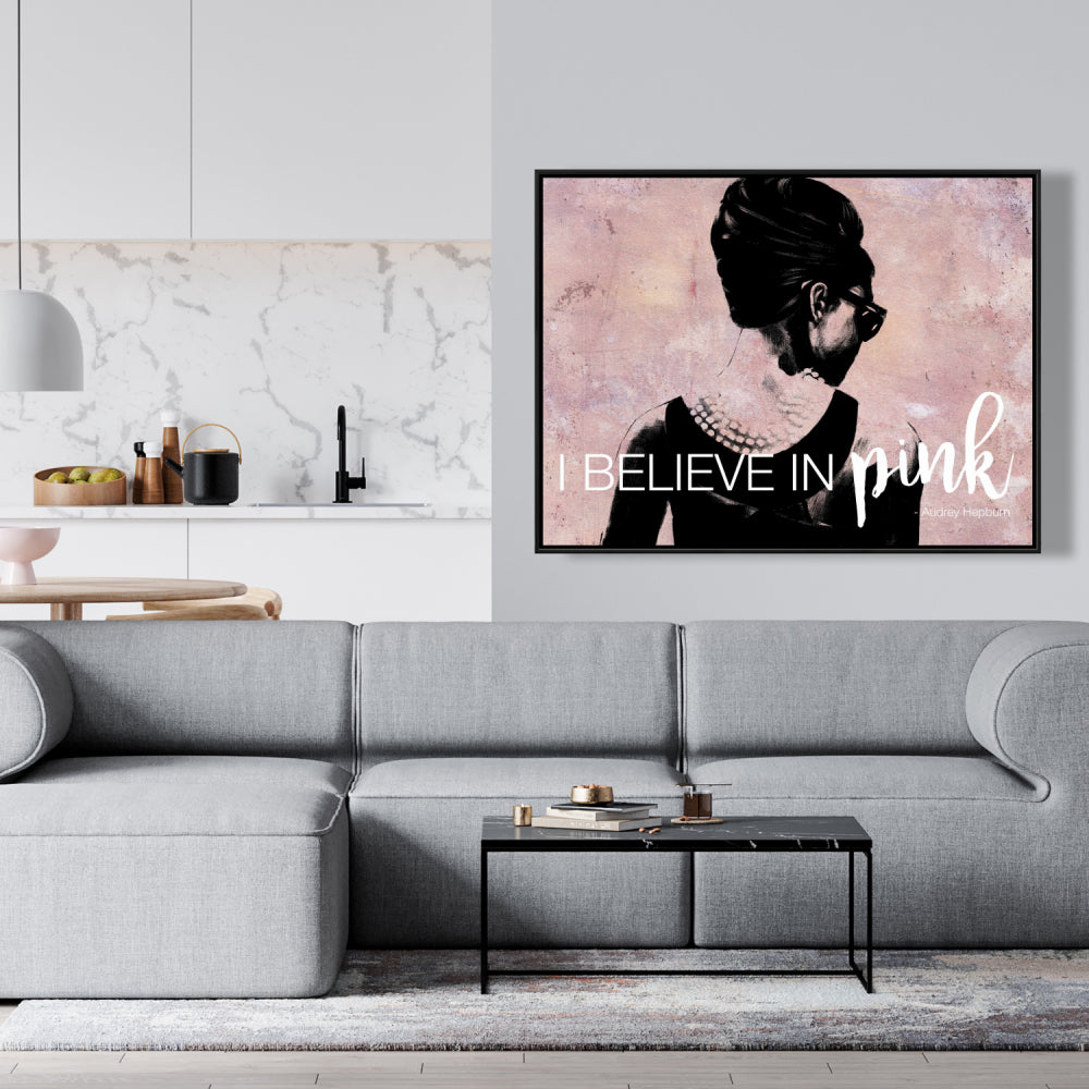 Toile de chambre noire industrielle | Décoration « I Believe in Pink »