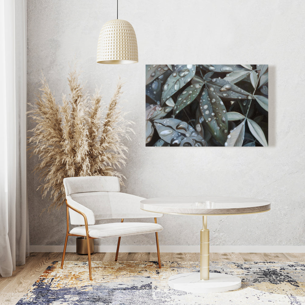 Leaves After Rain Botanical Canvas | Floral Bathroom Decor