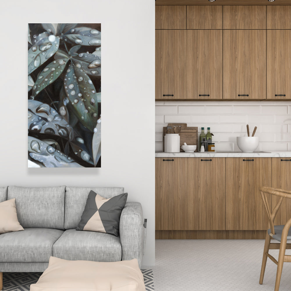 Leaves After Rain Botanical Canvas | Floral Bathroom Decor