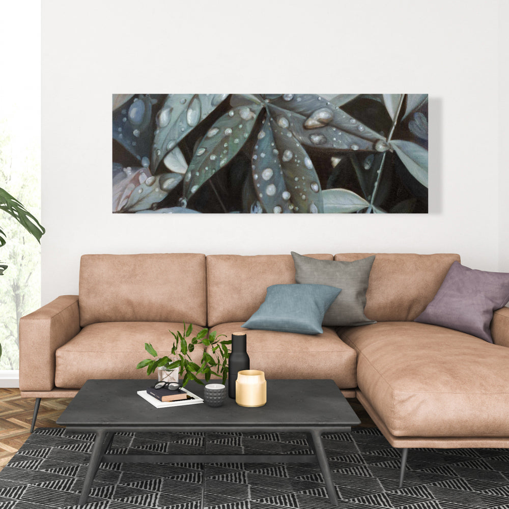 Leaves After Rain Botanical Canvas | Floral Bathroom Decor