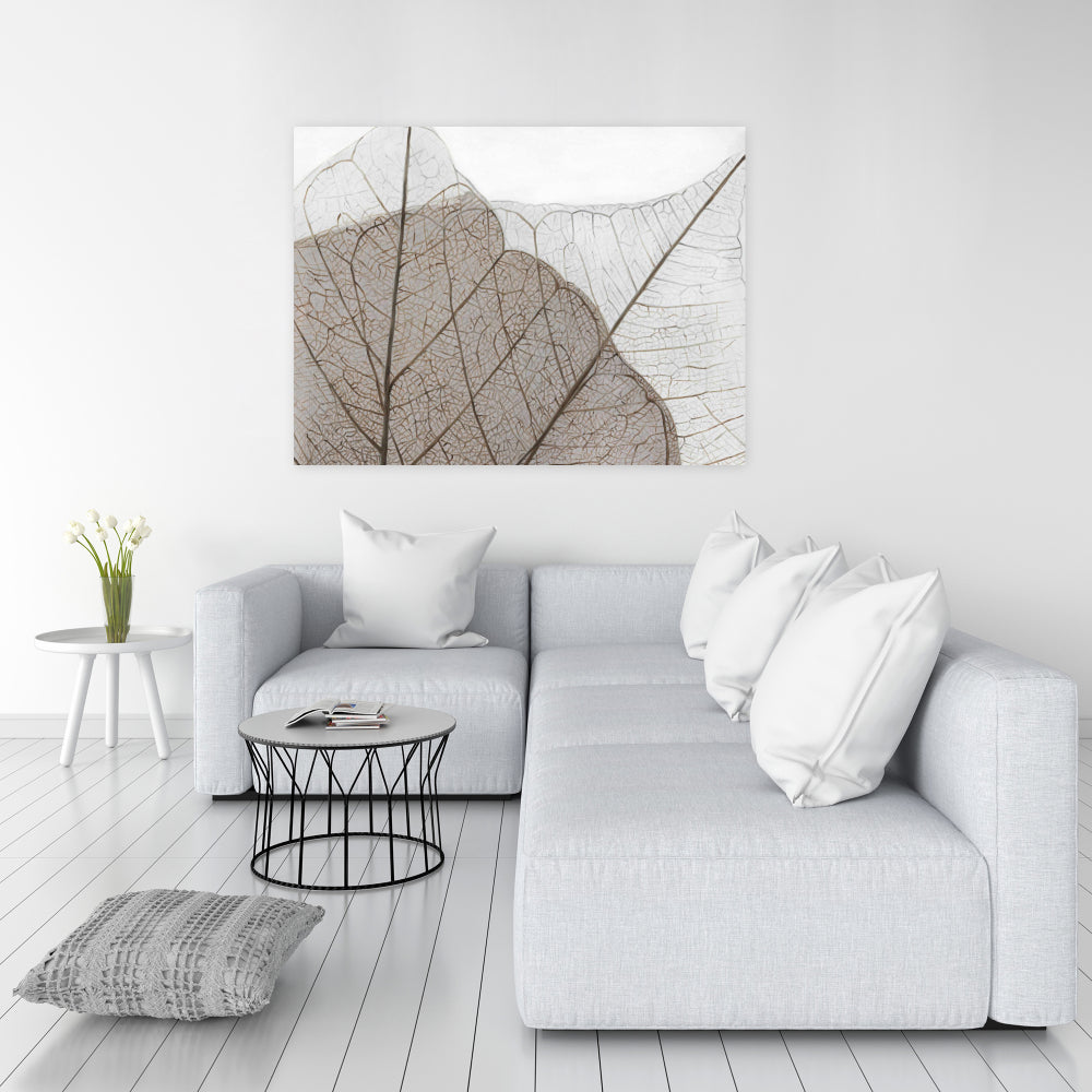 Translucent Dried Leaves Canvas | Rustic Botanical Wall Art