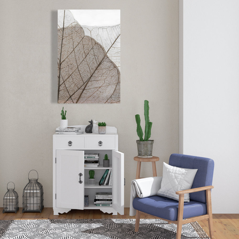 Translucent Dried Leaves Canvas | Rustic Botanical Wall Art