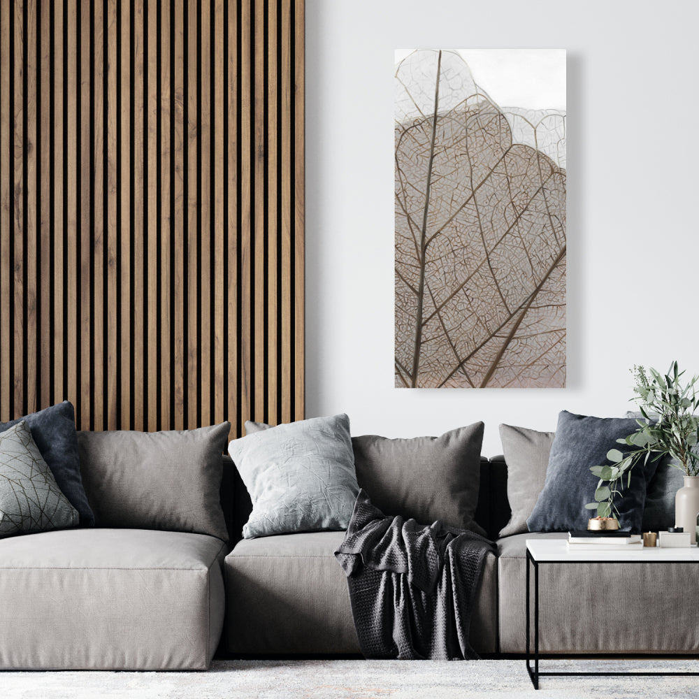 Translucent Dried Leaves Canvas | Rustic Botanical Wall Art