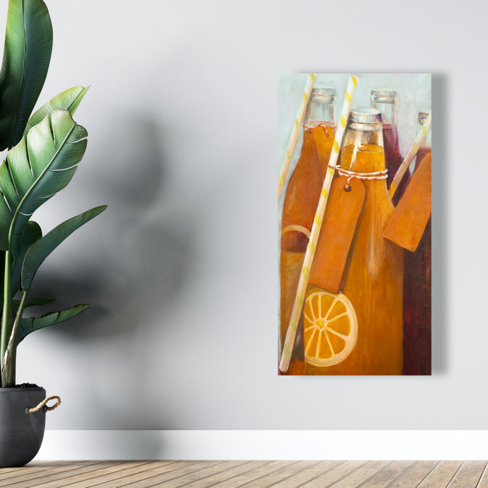 Orange Summer Drinks Canvas | Home Decor Kitchen Art