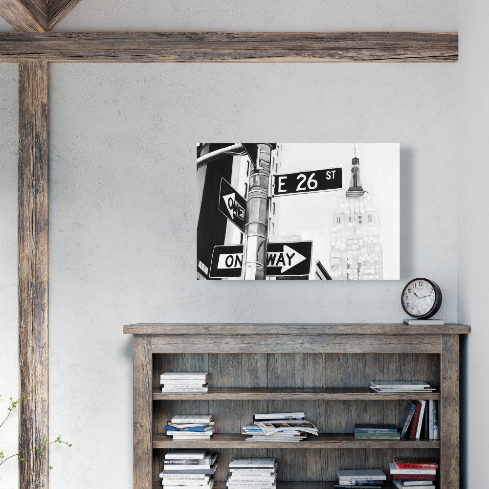 Industrial Office White Canvas - New York City Street Signs Decor