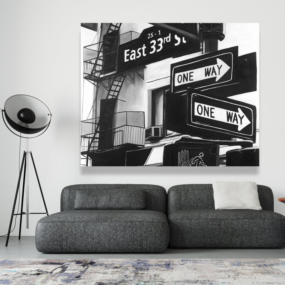 Toiles de panneaux de New York | Décoration d'intérieur | Villes blanches