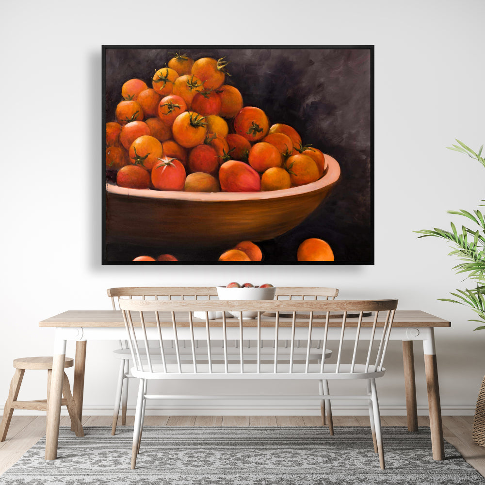 Bowl of Cherry Tomatoes Canvas | Modern Home Decor Art