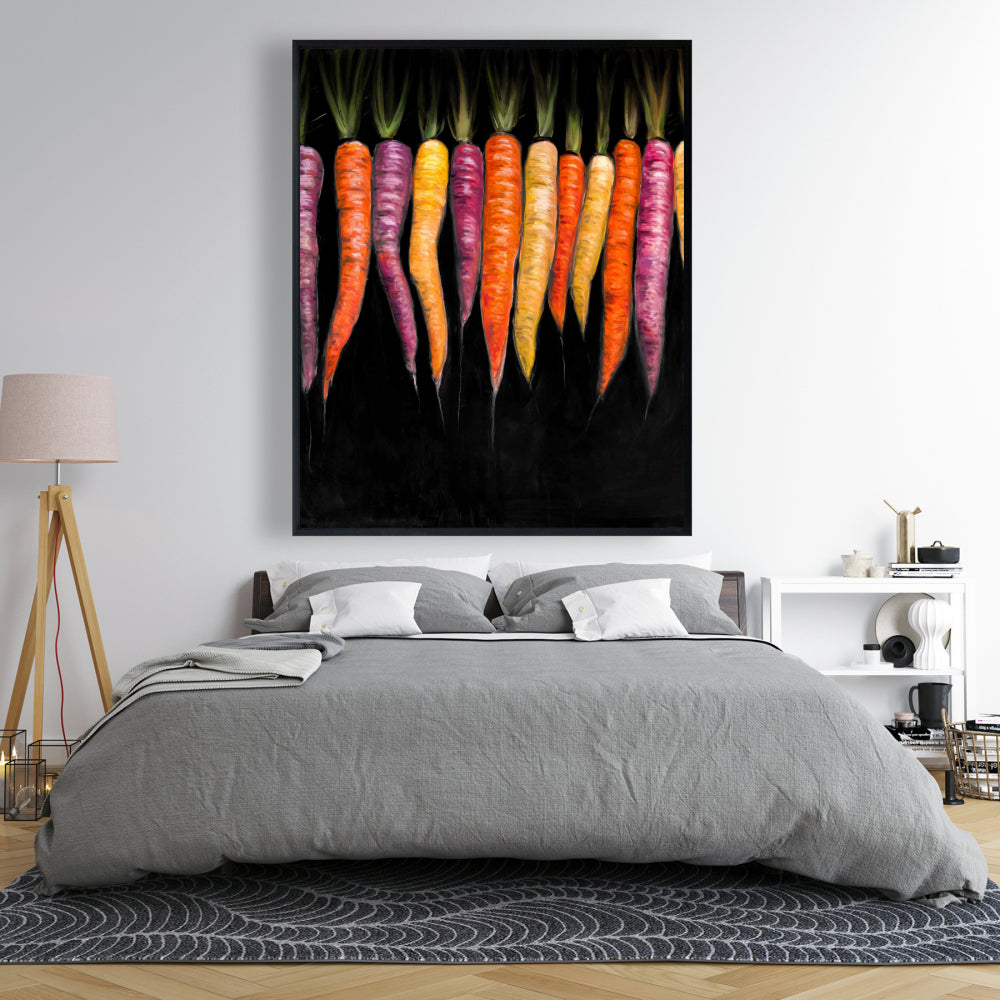 Purple Gastronomy Carrot Varieties Canvas - Rustic Home Decor