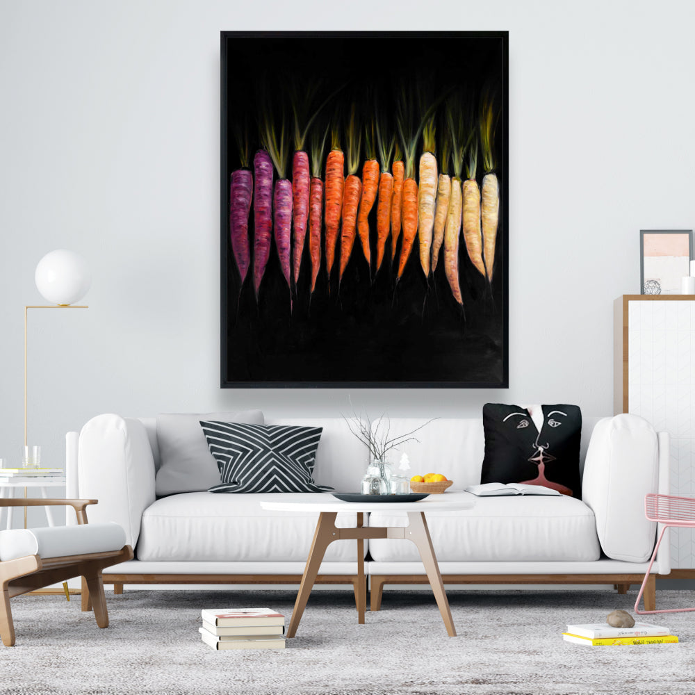 Colorful Carrots Canvas | Rustic Kitchen Wall Art Decor
