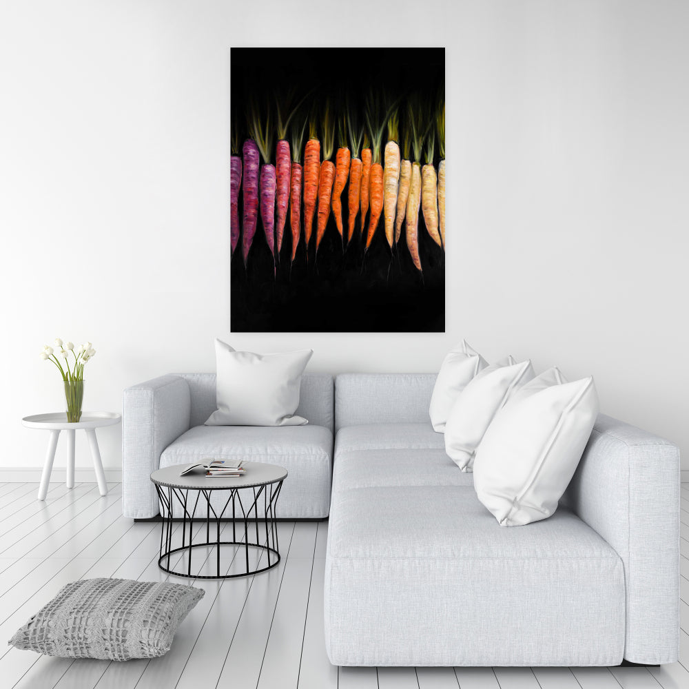 Colorful Carrots Food Canvas | Home Decor Wall Art