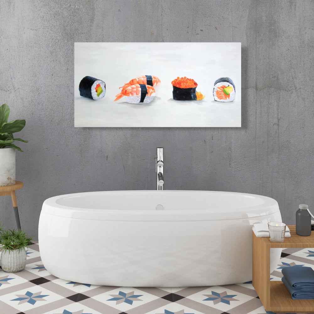 Delicious Sushis Asian Gray Canvas | Home Decor Artwork