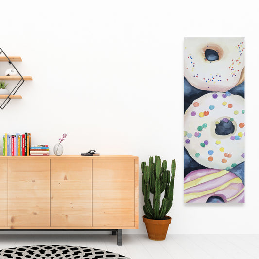 Watercolor Doughnuts Canvas - Delicious Home Decor Art