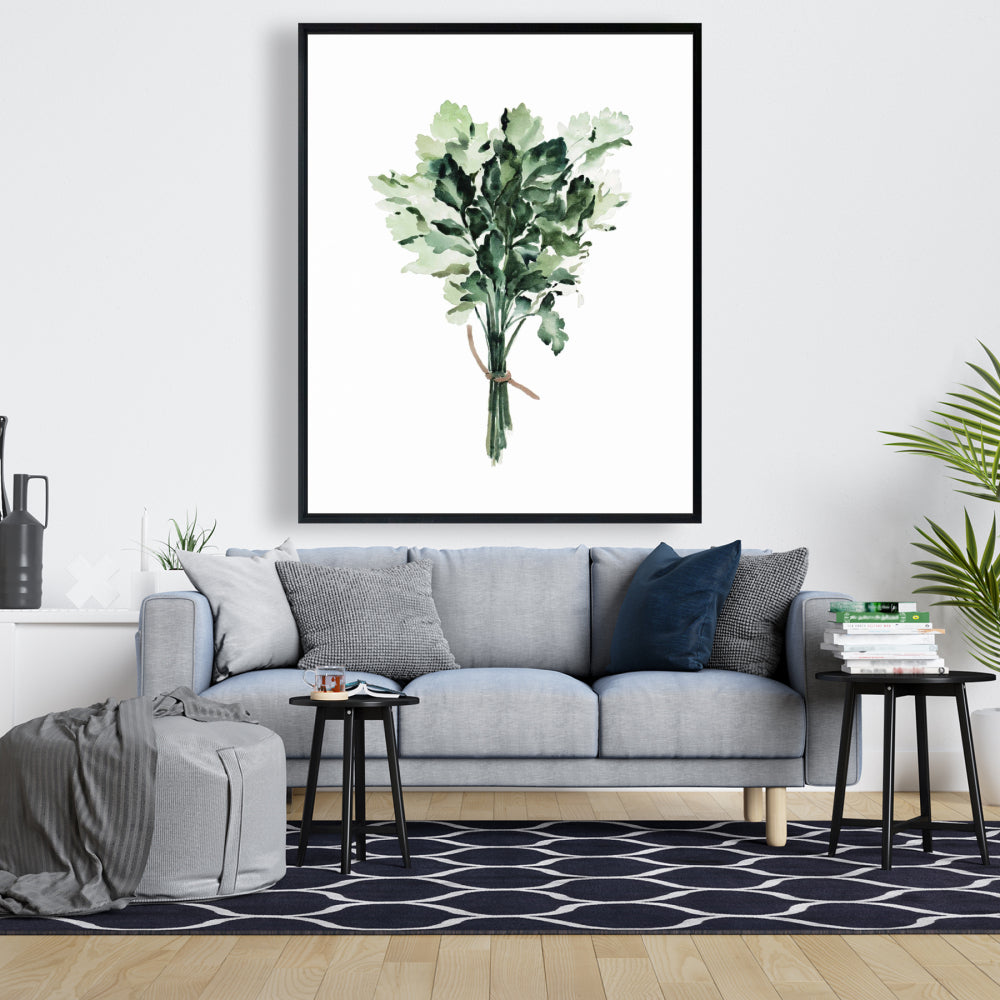Toile « Tied Up Persil Bundle » | Décoration d'intérieur à feuilles blanches