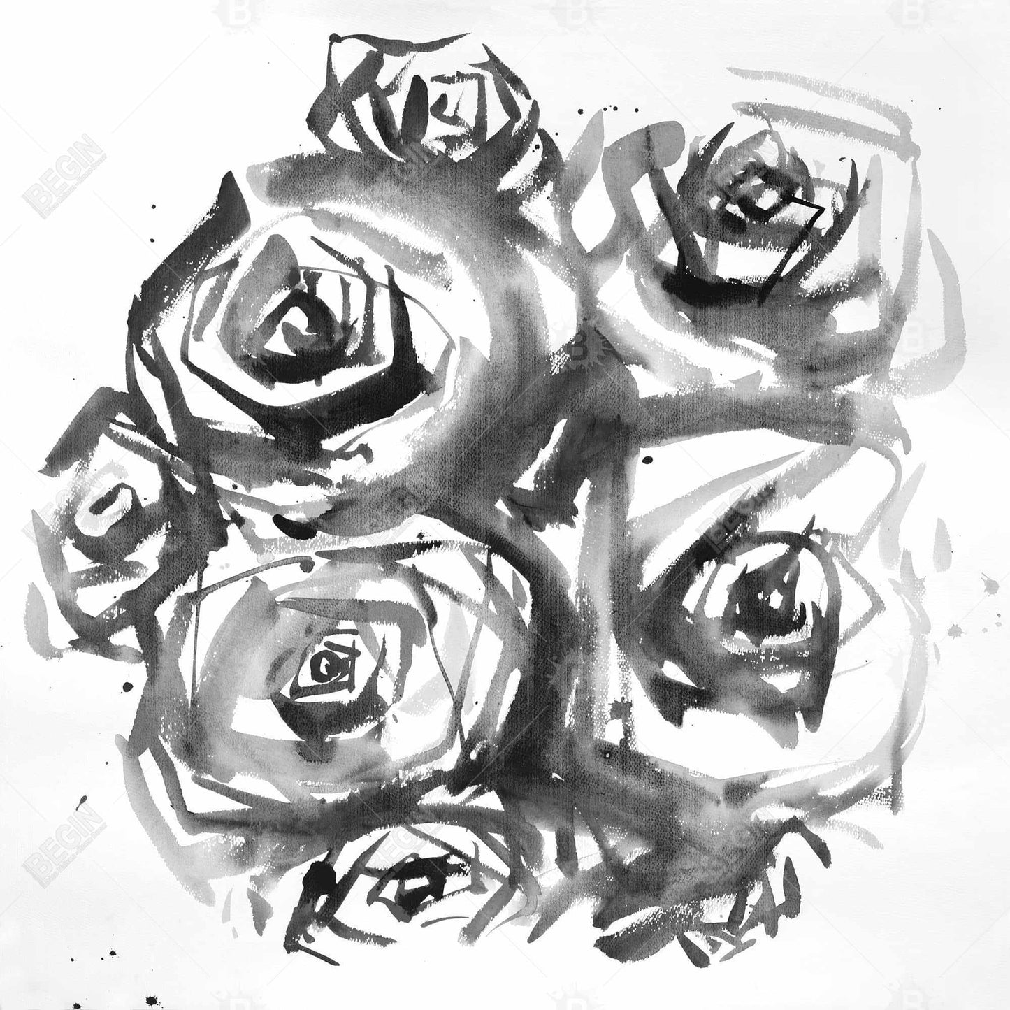 Minimalist Floral Bedroom Decor | Abstract Roses Canvas Set